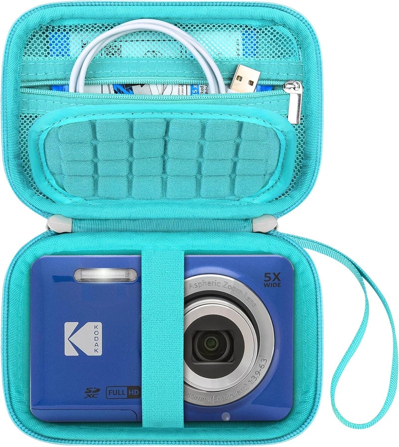 Canboc Carrying Case for KODAK PIXPRO FZ55/ FZ45/ FZ43/ FZ53 16MP Digital Camera, Video Vlogging Camera Bag, Zipper Mesh Pocket fit Cable, Green (Case Only) - Image 1